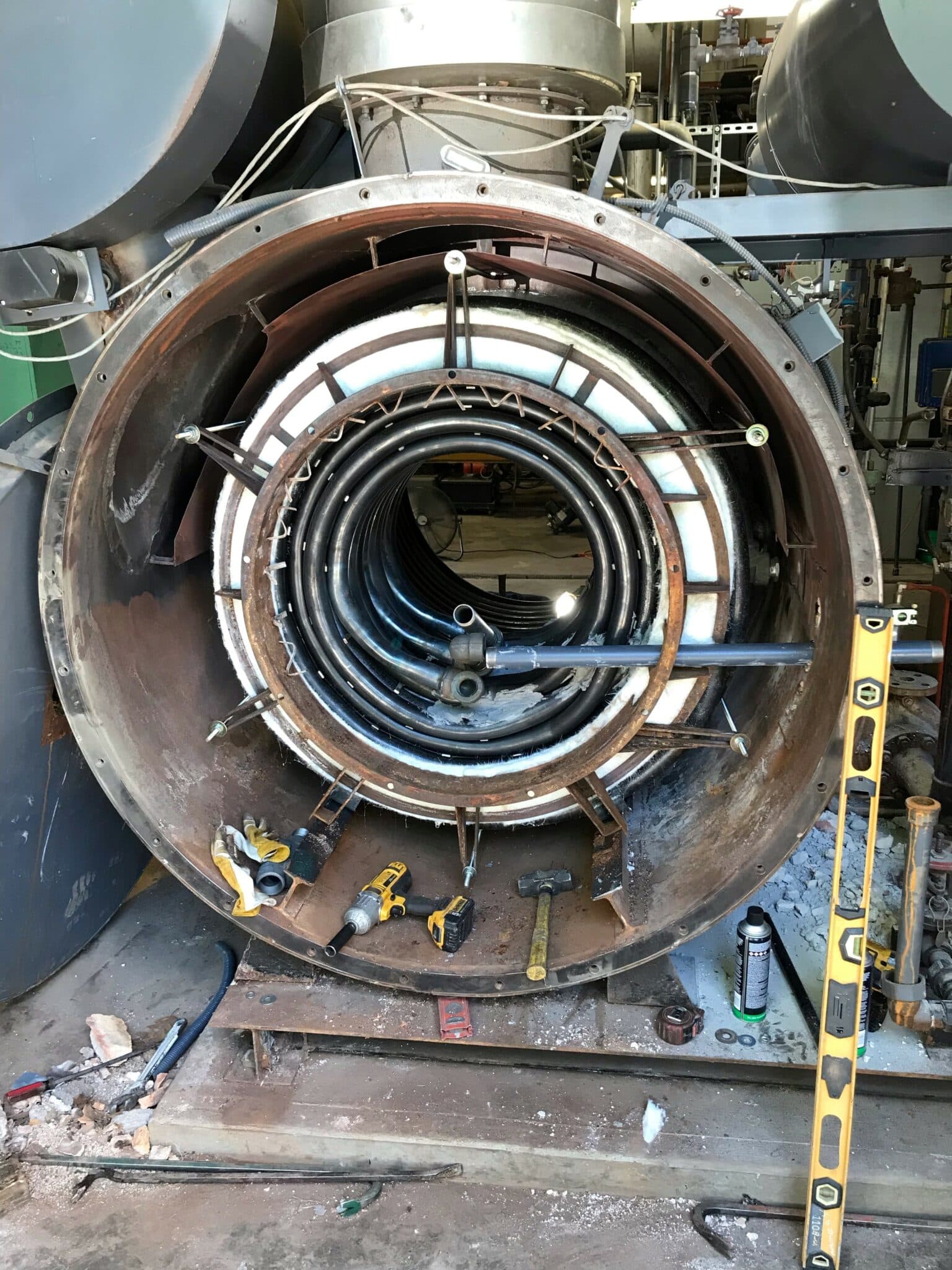 Open single coil steam generator