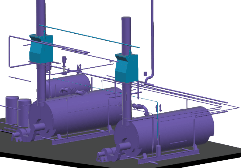 3D representation of a Heatmizer condensing economizer or flue gas heat recovery unit.